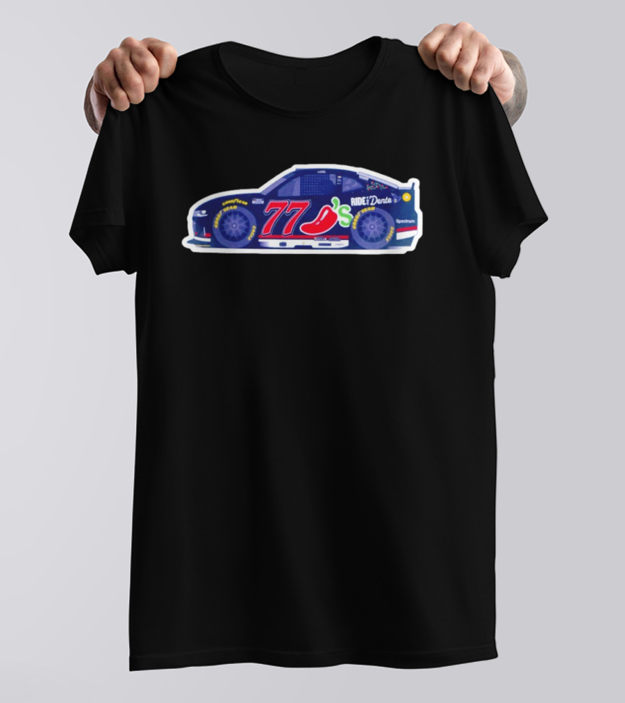 2026 Nascar Carson Hocevar 77 Chilis Ride The Dente Spectrum Racing Car T-Shirt