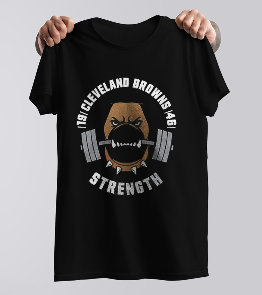 Cleveland Browns Strength Mascot Barbell 1946 T-Shirt