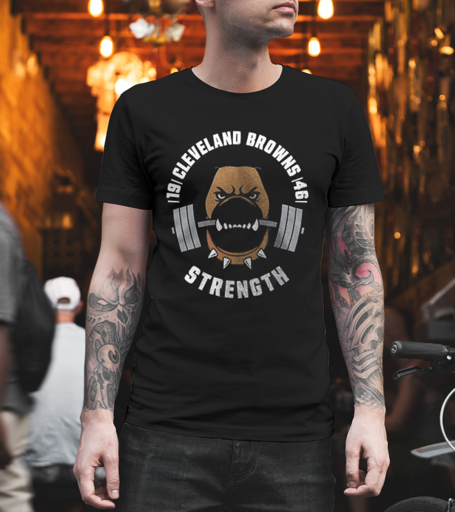 Cleveland Browns Strength Mascot Barbell 1946 T-Shirt