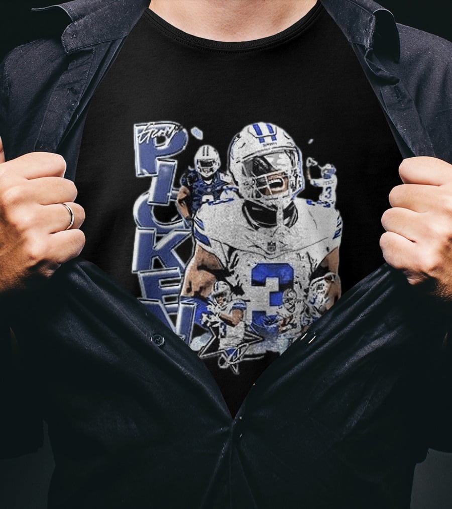 Dallas Cowboys George Pickens Player 3 Star Fans Collection T-Shirt