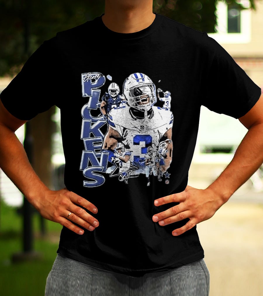 Dallas Cowboys George Pickens Player 3 Star Fans Collection T-Shirt