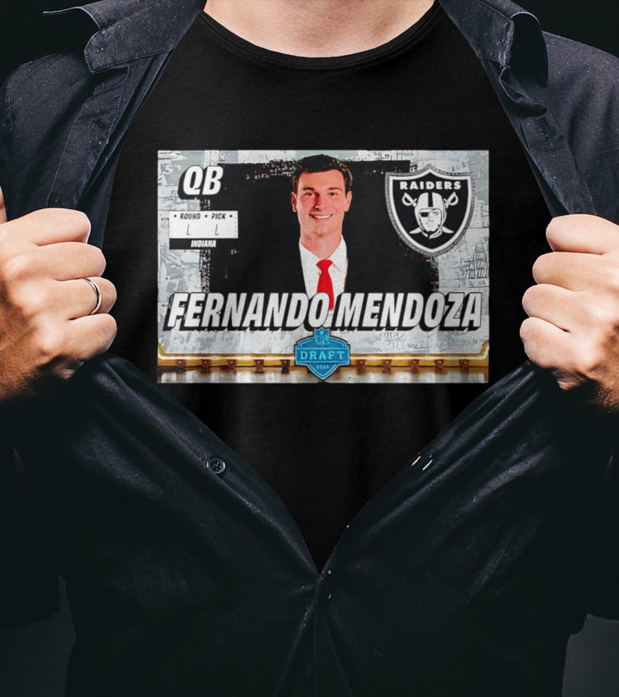 Las Vegas Raiders NFL Draft 2025 QB Fernando Mendoza T-Shirt