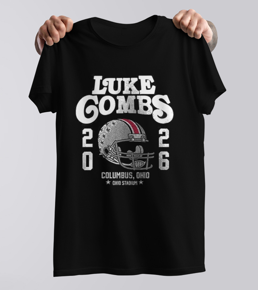 Luke Combs 2026 Columbus Ohio Stadium Helmet T-Shirt