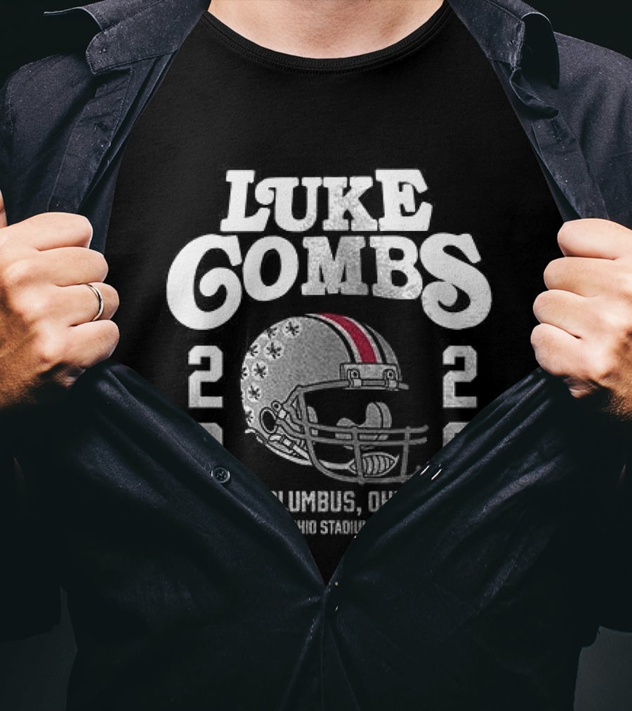 Luke Combs 2026 Columbus Ohio Stadium Helmet T-Shirt