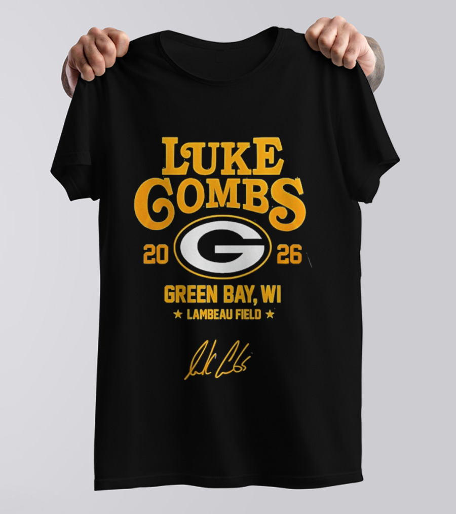 Luke Combs 2026 Green Bay WI Lambeau Field Packers Tour T-Shirt
