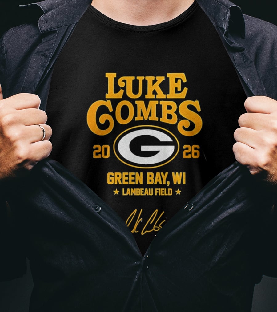 Luke Combs 2026 Green Bay WI Lambeau Field Packers Tour T-Shirt