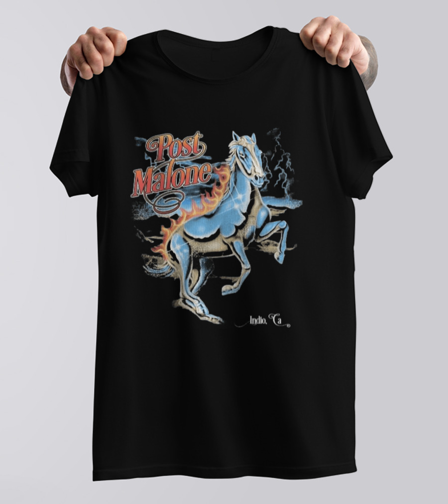 Post Malone Stagecoach 2026 Festival Indio California April 26 The Lightning Horse T-Shirt