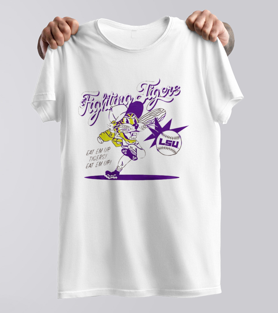 LSU Baseball Fighting Tigers Eat Em Up Tigers Eat Em Up T-Shirt