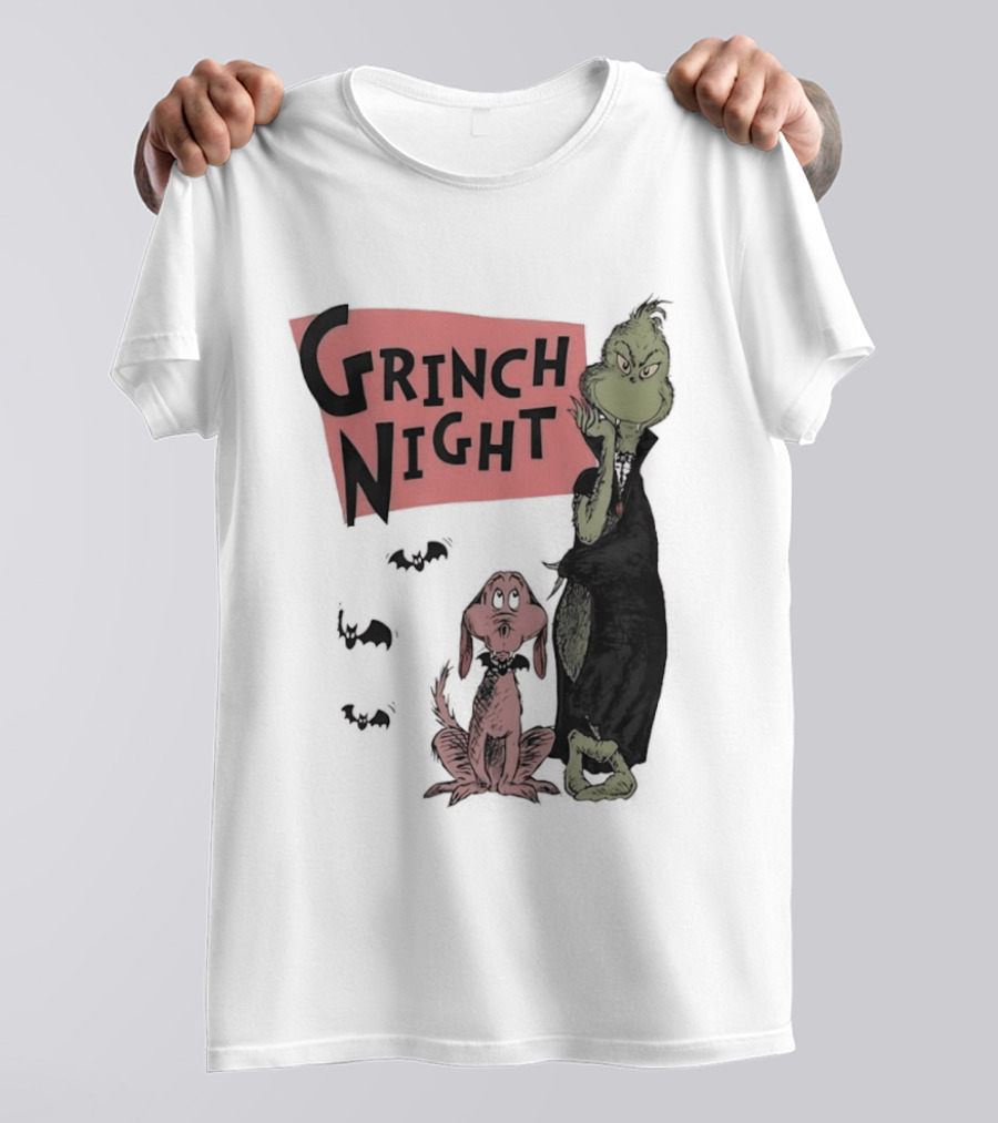 Grinch And Max Halloween Night Spooky Scene T-Shirt