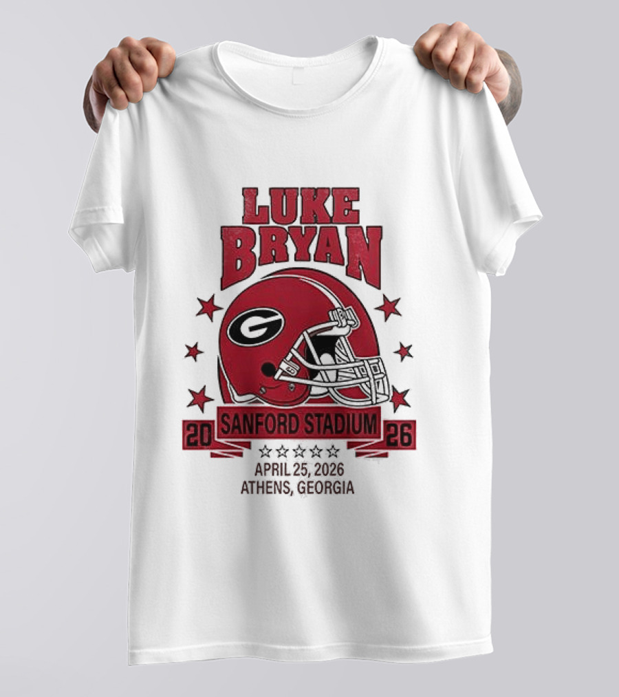 Luke Bryan Sanford Stadium April 26 2026 Athens Georgia Helmet T-Shirt