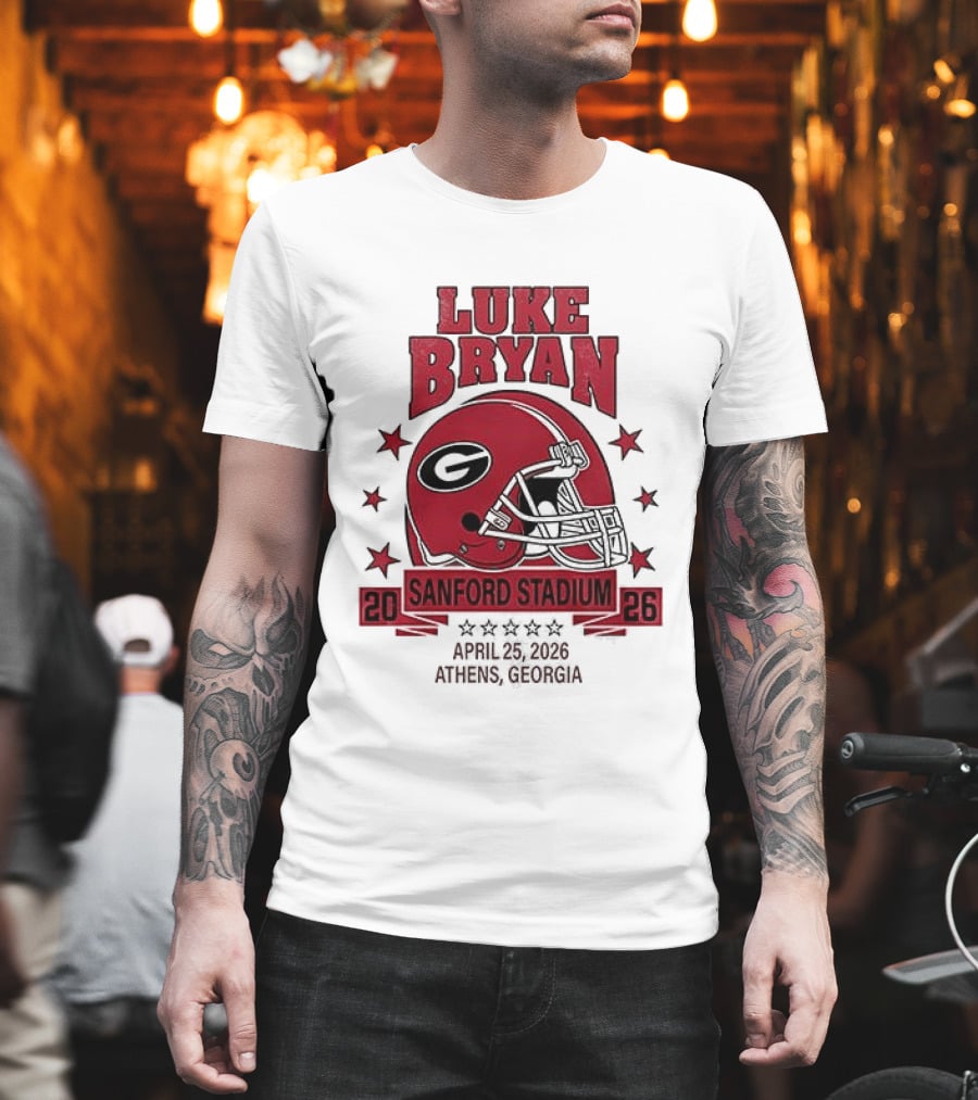 Luke Bryan Sanford Stadium April 26 2026 Athens Georgia Helmet T-Shirt