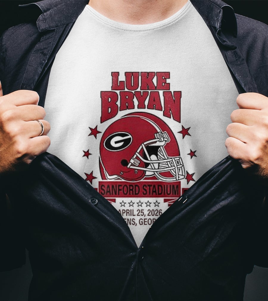 Luke Bryan Sanford Stadium April 26 2026 Athens Georgia Helmet T-Shirt