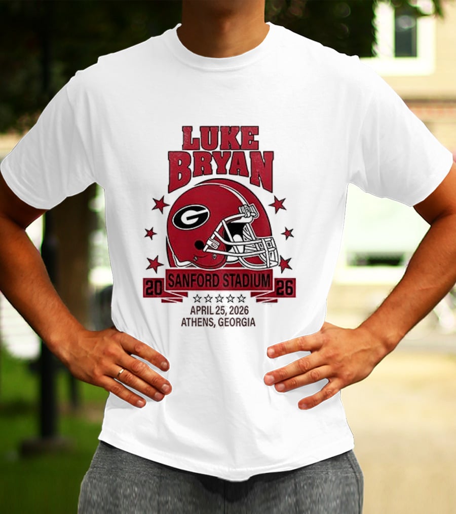 Luke Bryan Sanford Stadium April 26 2026 Athens Georgia Helmet T-Shirt