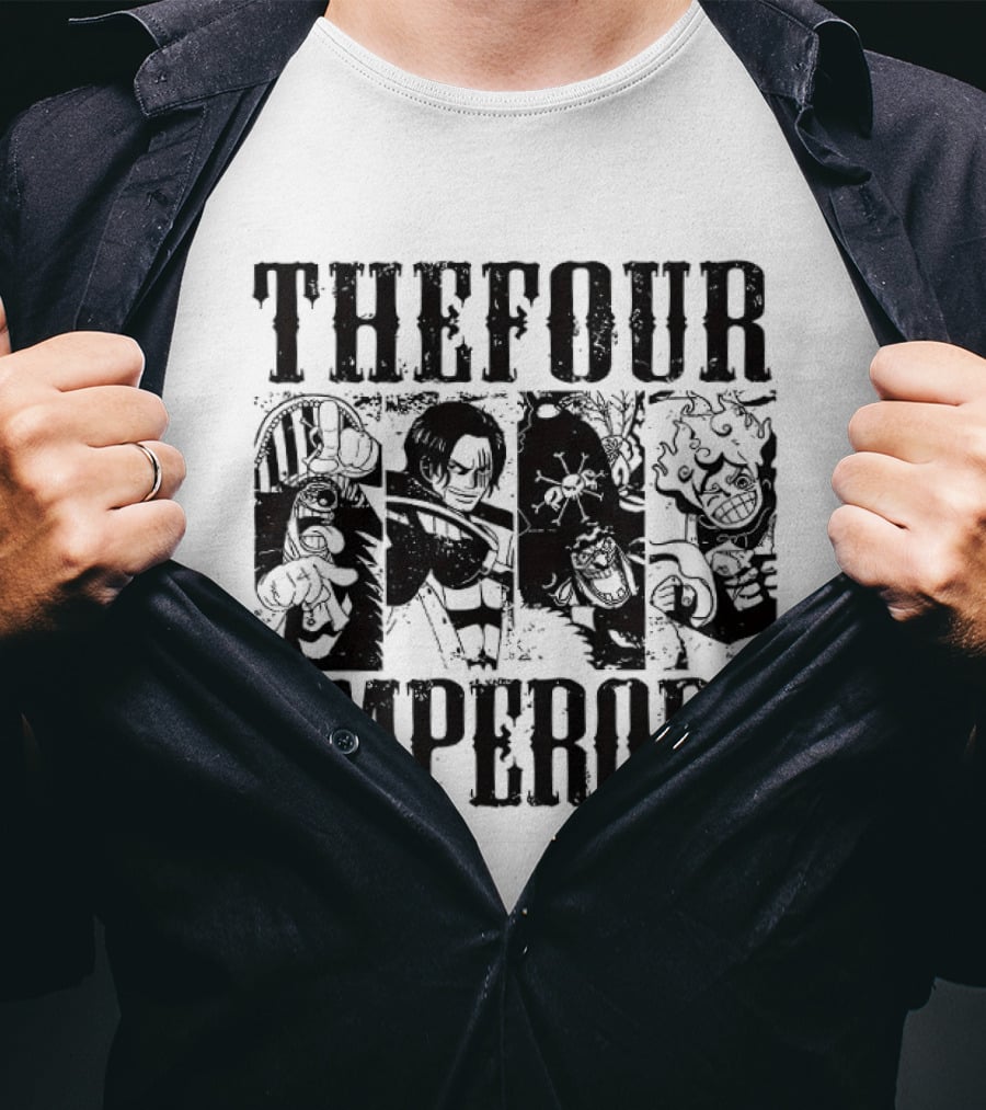 One Piece The Four Emperors Black Depiction T-Shirt