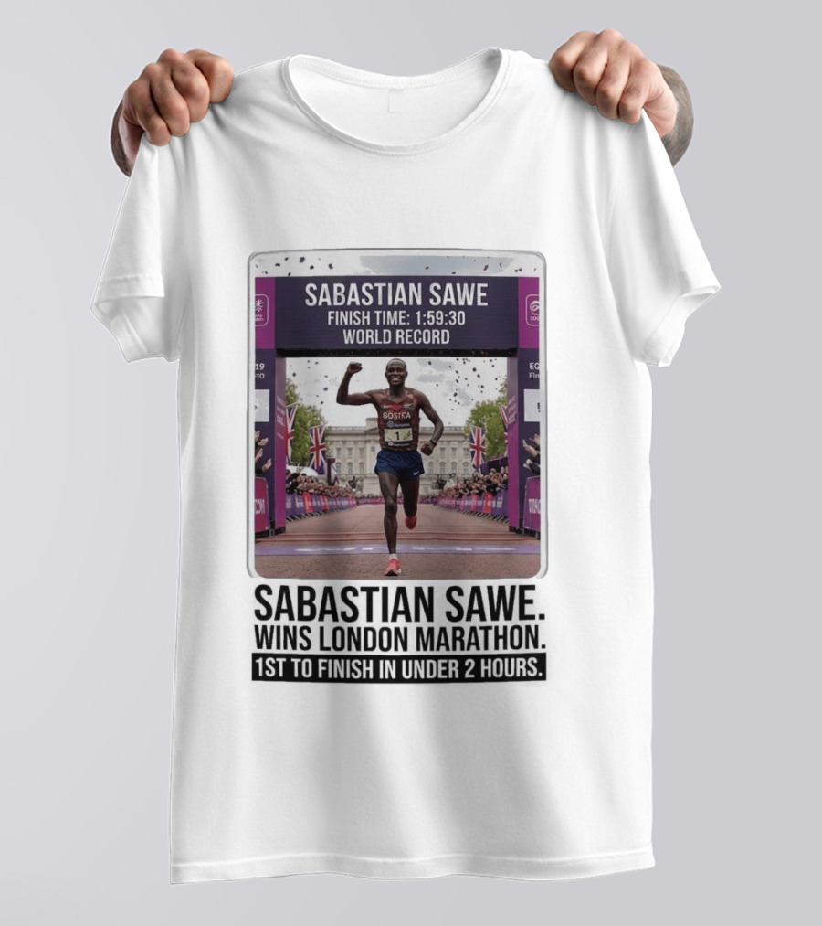 Sabastian Sawe Finish Time 1:59:30 World Record London Marathon T-Shirt