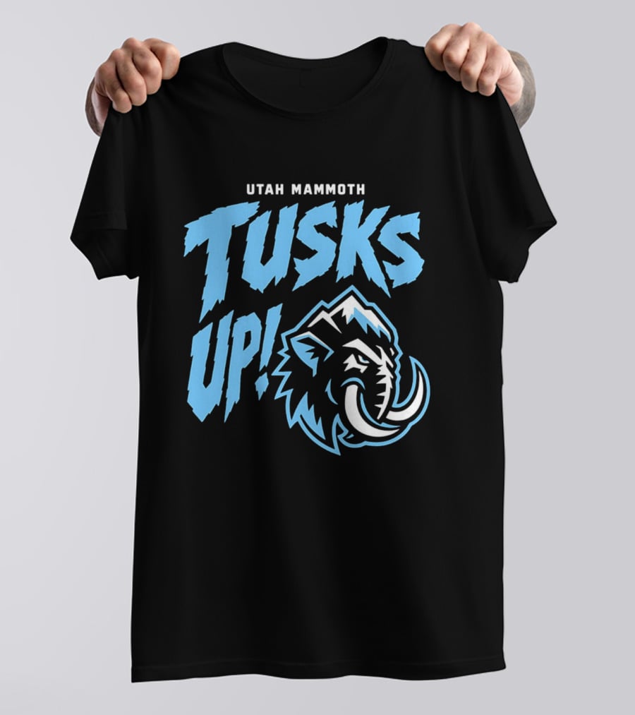 Utah Mammoth Tusks Up Fierce Mammoth Head T-Shirt