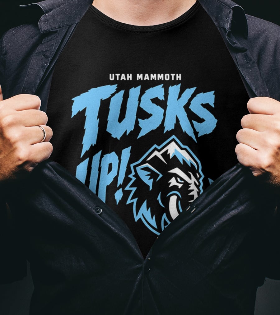Utah Mammoth Tusks Up Fierce Mammoth Head T-Shirt