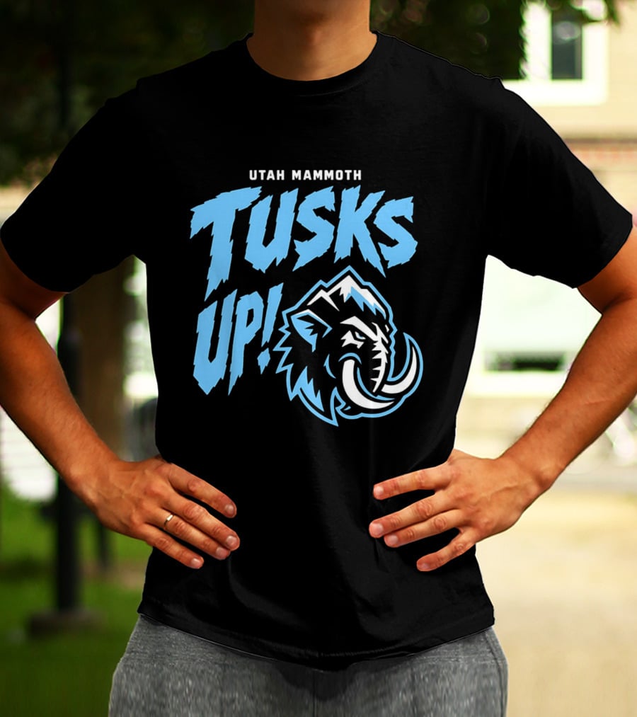 Utah Mammoth Tusks Up Fierce Mammoth Head T-Shirt