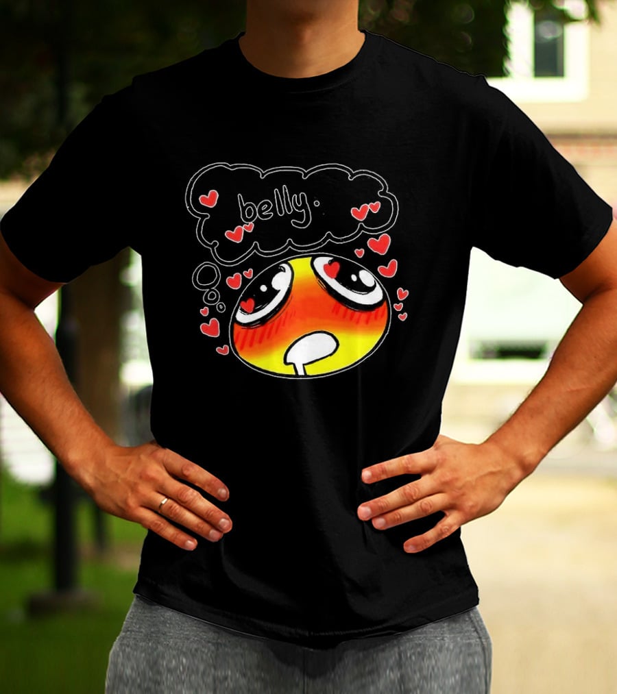 Belly Emoji Meme Cute Heart Love Doodle T-Shirt