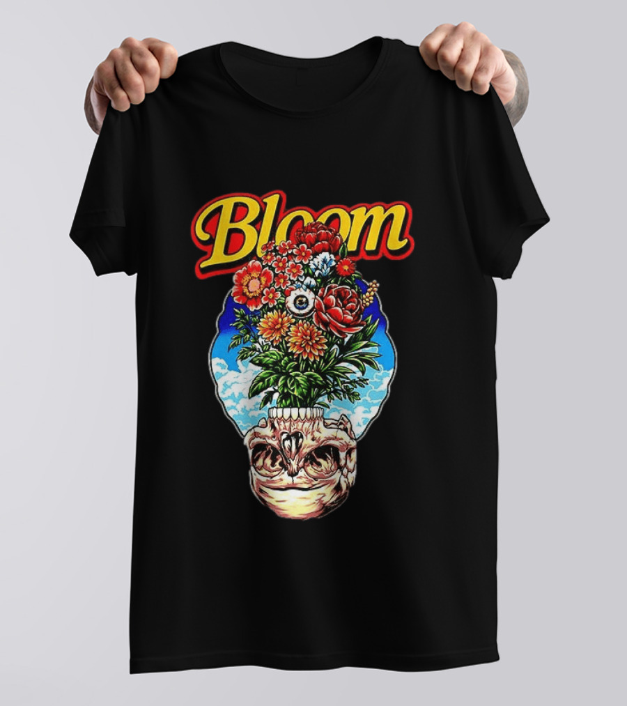 Bloom Skulls And Flowers Summer Classic Vibrant Floral Eyeball T-Shirt