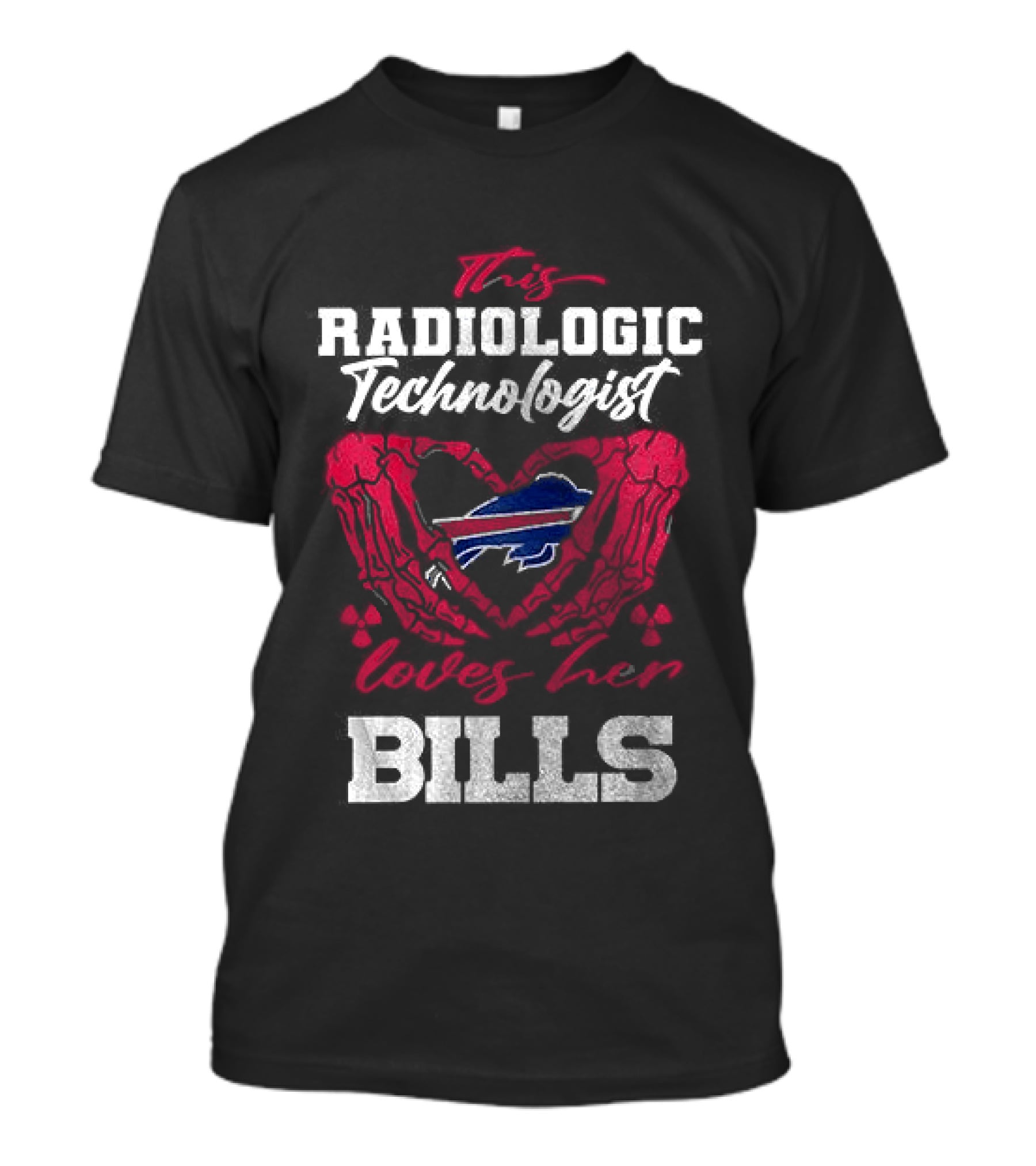 Buffalo Bills Radiologic Technologist Loves Heart Skeleton T-Shirt