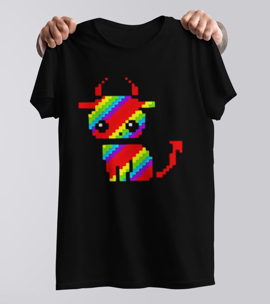 Nyan Cat Heavy Metal Devil Pixel Rainbow Devil Cat T-Shirt