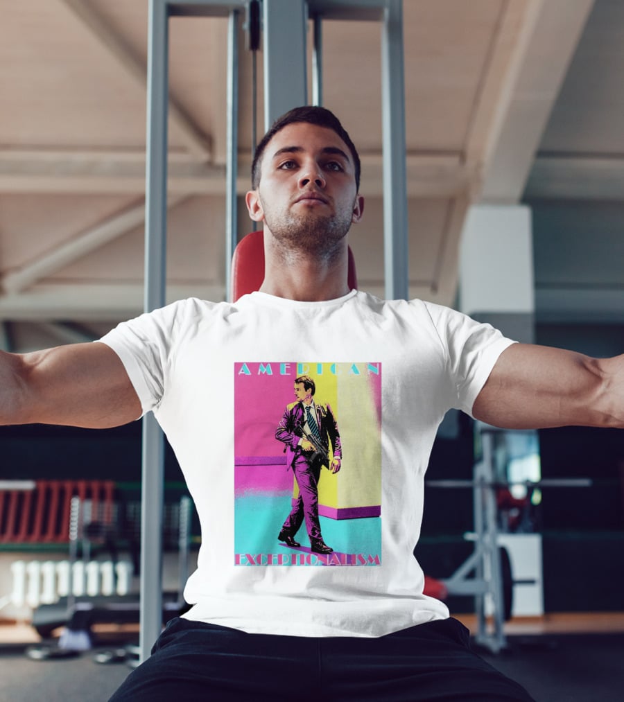 American Exceptionalism Retro Pop Art Style Man With Gun T-Shirt