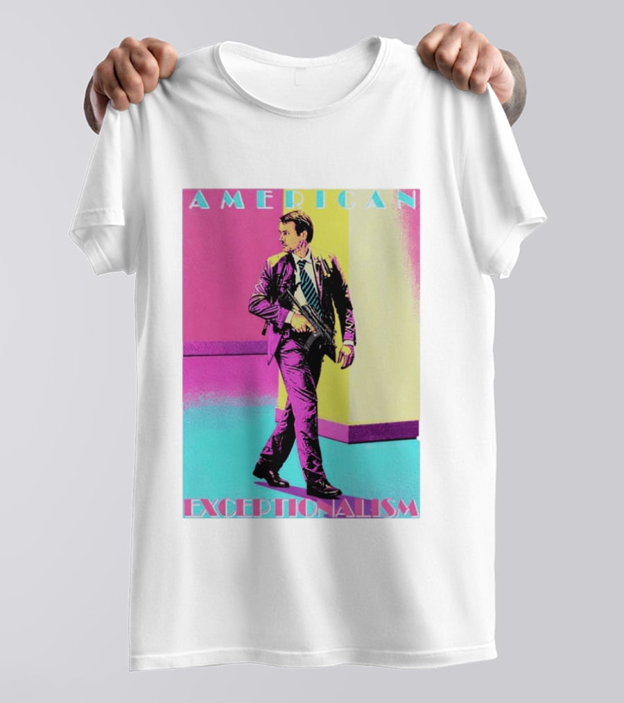 American Exceptionalism Retro Pop Art Style Man With Gun T-Shirt