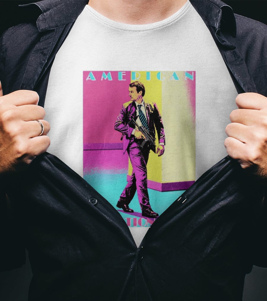 American Exceptionalism Retro Pop Art Style Man With Gun T-Shirt