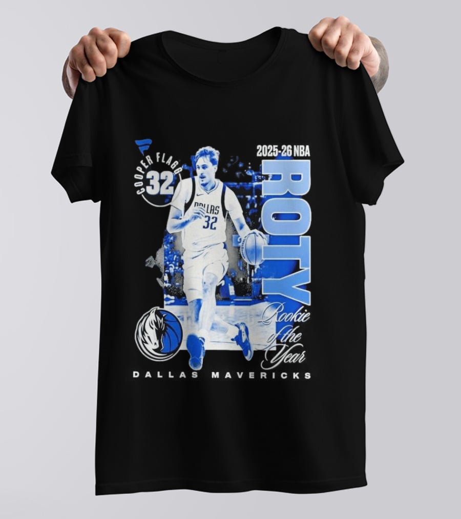 Cooper Flagg Dallas Mavericks 2025 26 NBA ROTY Rookie Of The Year 32 T-Shirt