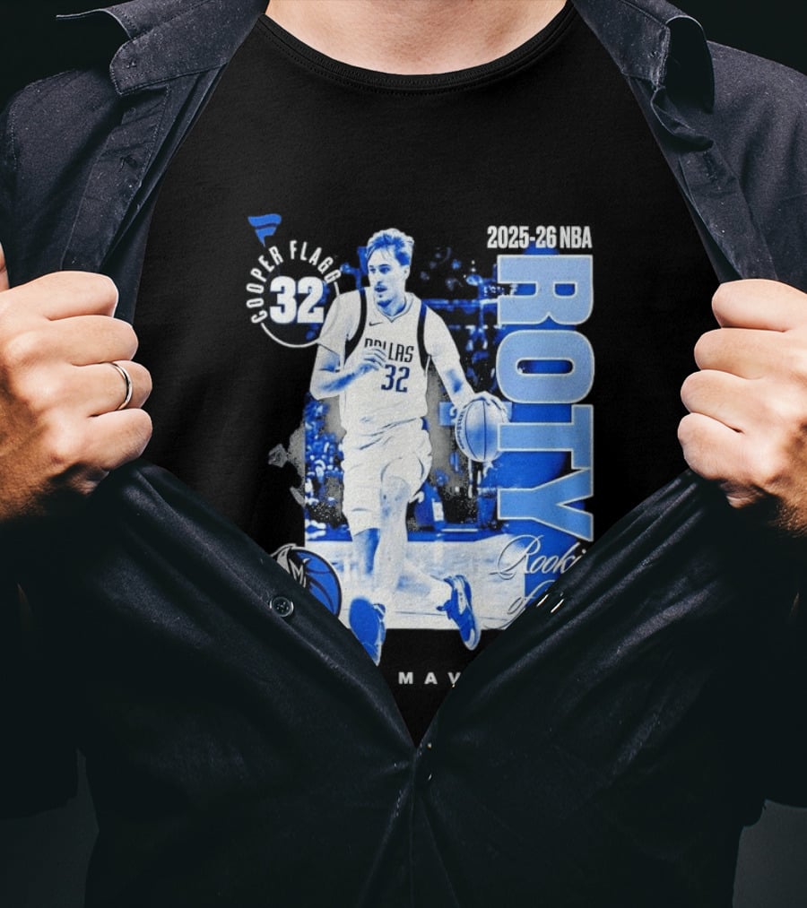 Cooper Flagg Dallas Mavericks 2025 26 NBA ROTY Rookie Of The Year 32 T-Shirt