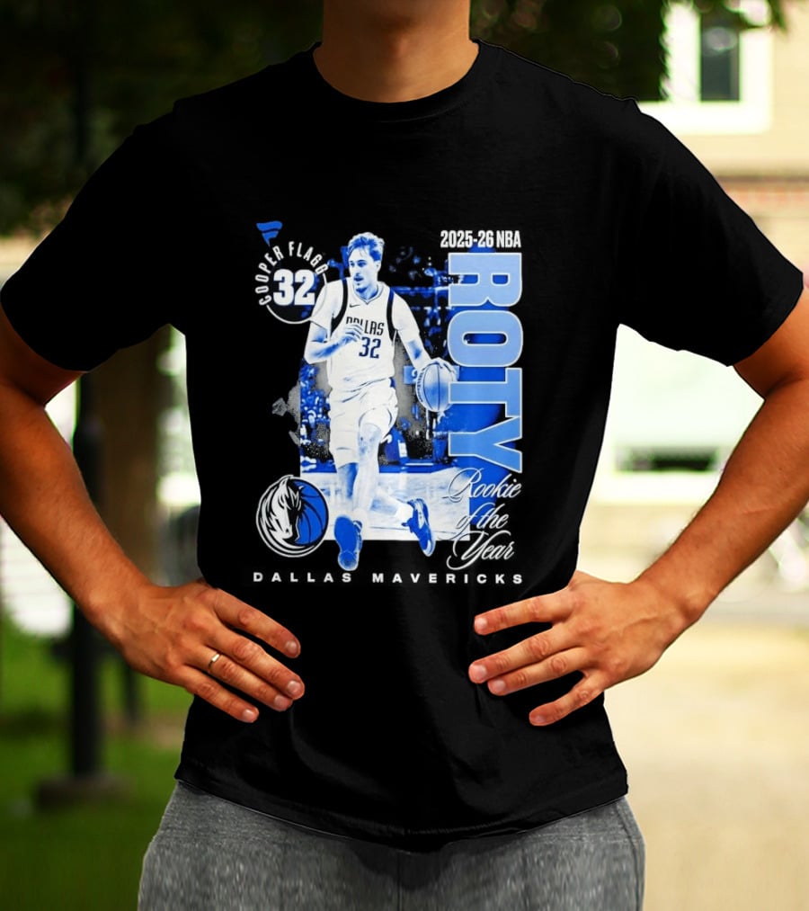 Cooper Flagg Dallas Mavericks 2025 26 NBA ROTY Rookie Of The Year 32 T-Shirt