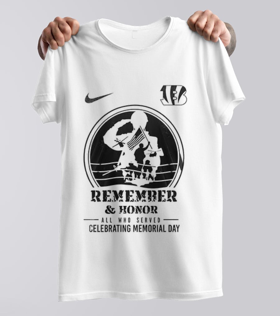 Nike Cincinnati Bengals Remember And Honor All Gave Some Celebrating Memorial Day T-Shirt