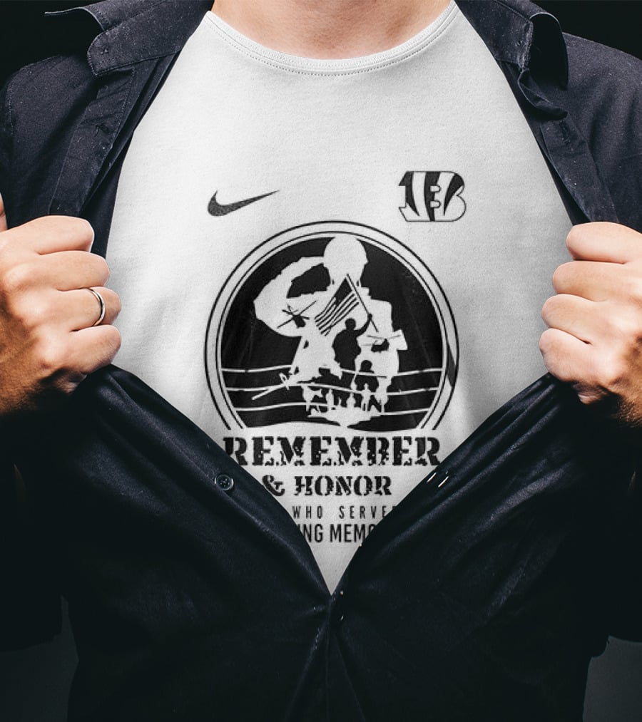 Nike Cincinnati Bengals Remember And Honor All Gave Some Celebrating Memorial Day T-Shirt