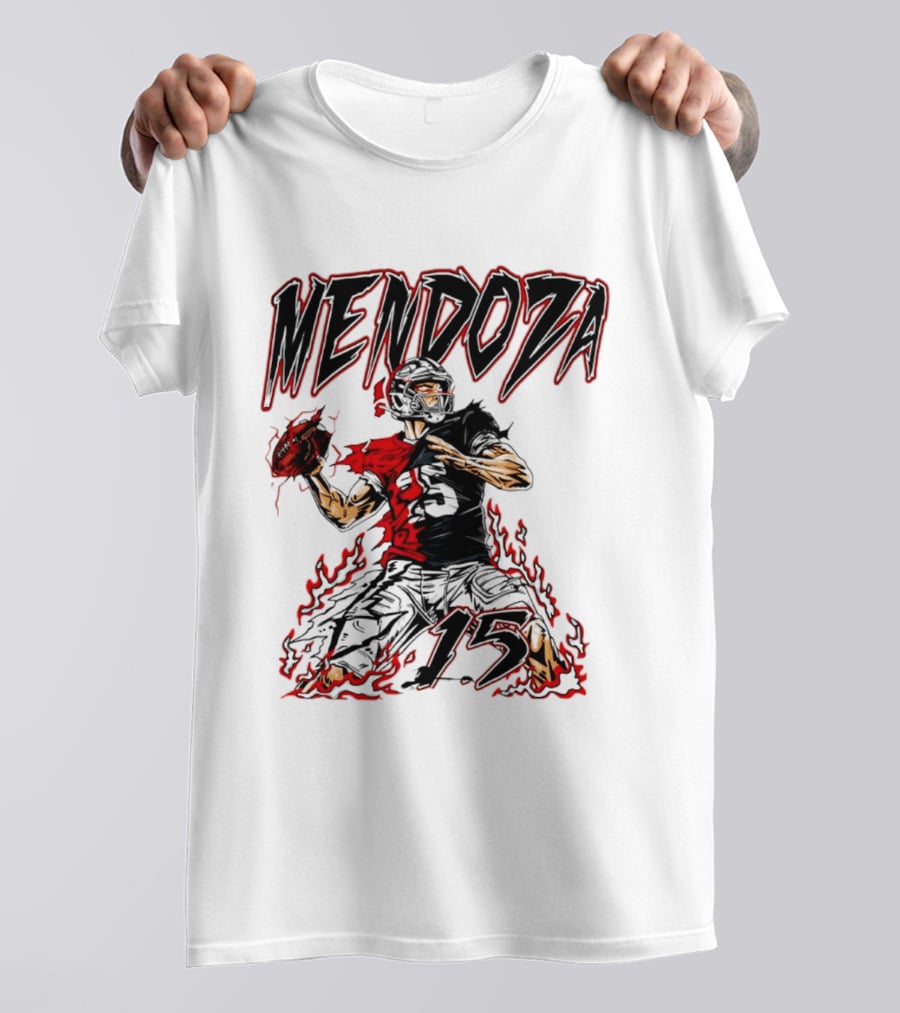 Fernando Mendoza Raiders 15 Hand Drawn Football Athlete T-Shirt