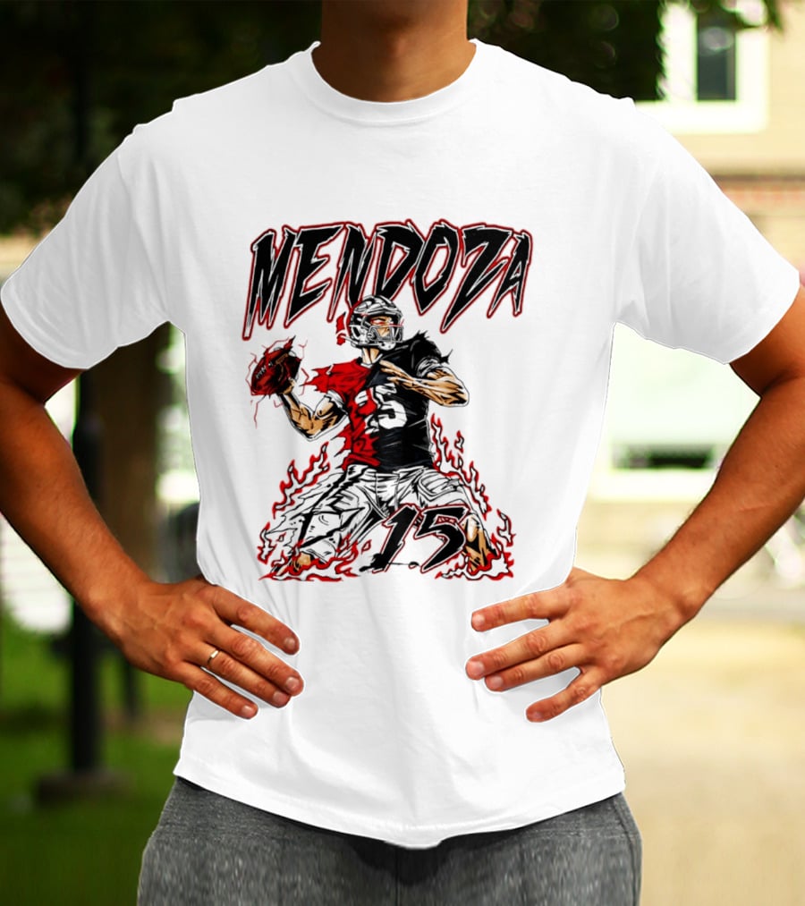Fernando Mendoza Raiders 15 Hand Drawn Football Athlete T-Shirt
