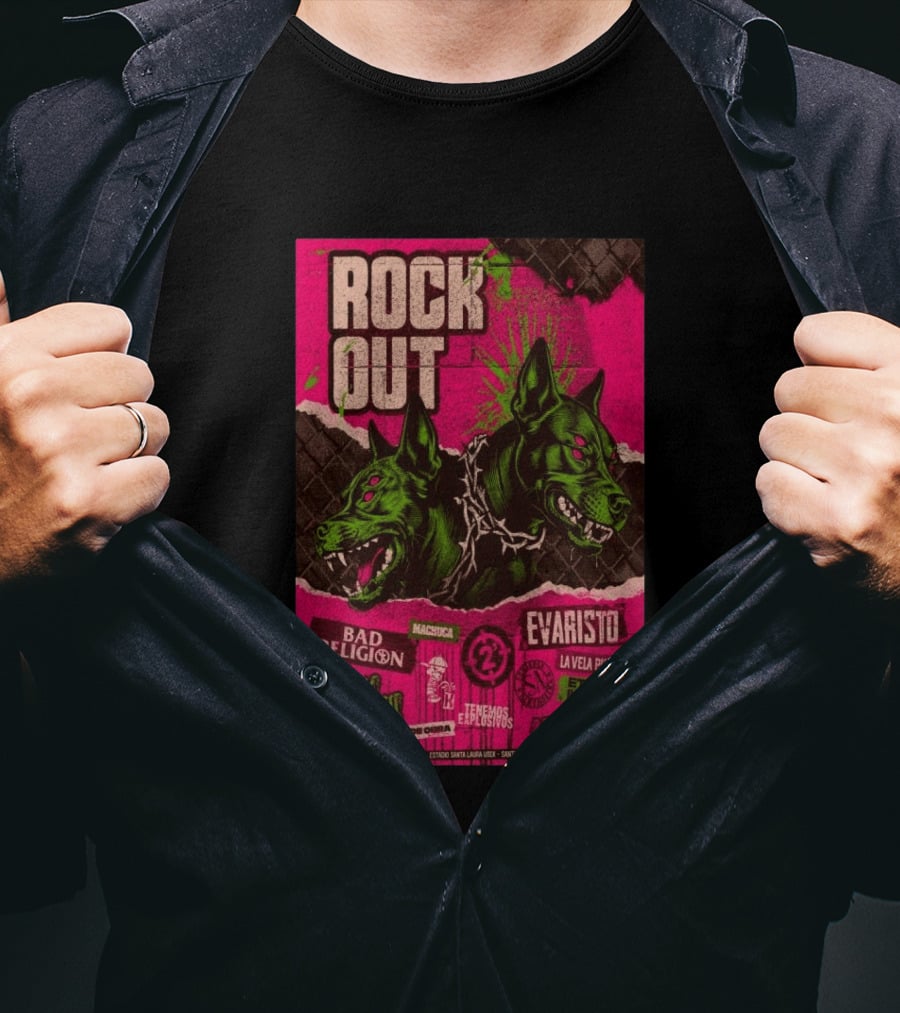 Rock Out Bad Religion Evaristo Santiago Chile April 25 2026 Serigrafía T-Shirt
