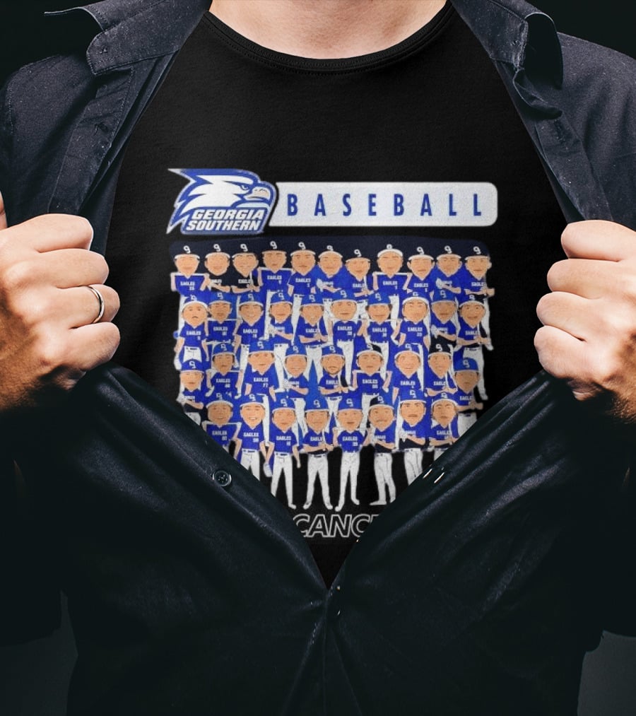 Georgia Southern Eagles University Baseball Team Cartoon Players T-Shirt