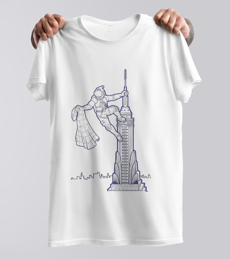 HRBP Spaceman Scaling NYC Building T-Shirt