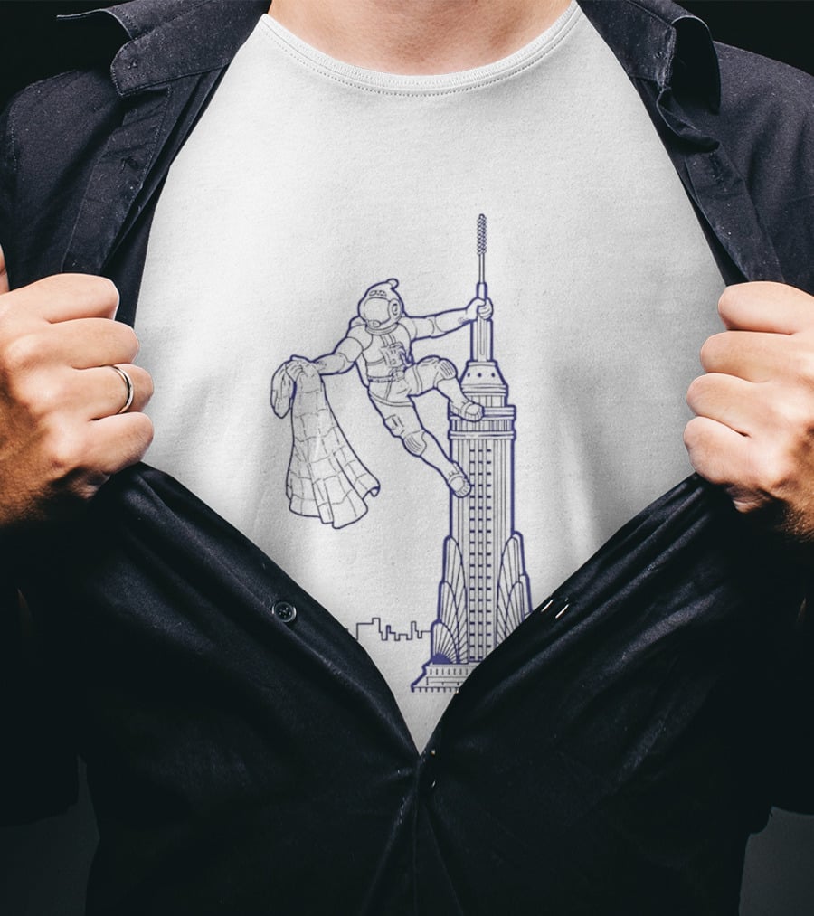 HRBP Spaceman Scaling NYC Building T-Shirt