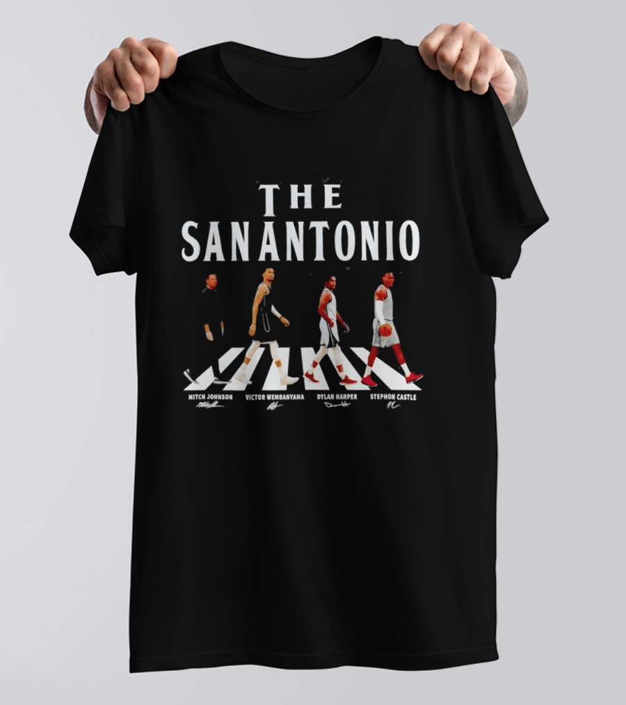 The San Antonio Mitch Johnson Victor Wembanyama Dylan Harper Stephon Castle Abbey Road T-Shirt