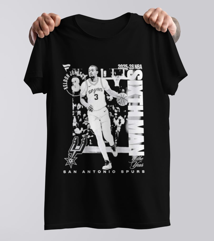Keldon Johnson 2025 26 Sixth Man San Antonio Spurs NBA Legacy T-Shirt