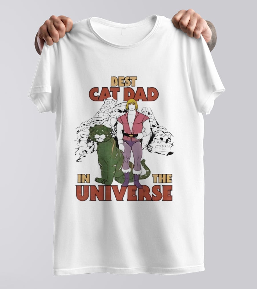 Masters Of The Universe Best Cat Dad In The Universe Heroic He Man And Battle Cat T-Shirt