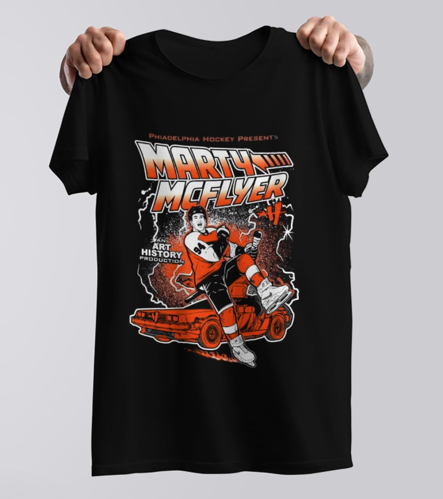 <strong>Philadelphia Flyers Marty McFlyer NHL Back To The Future Parody</strong> T-Shirt