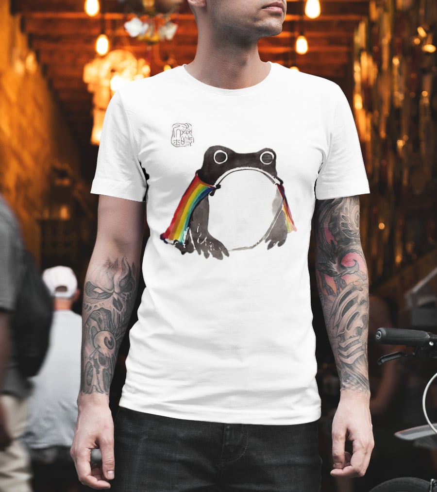 Pride Frog Rainbow Cloak Cheerful Vibe T-Shirt