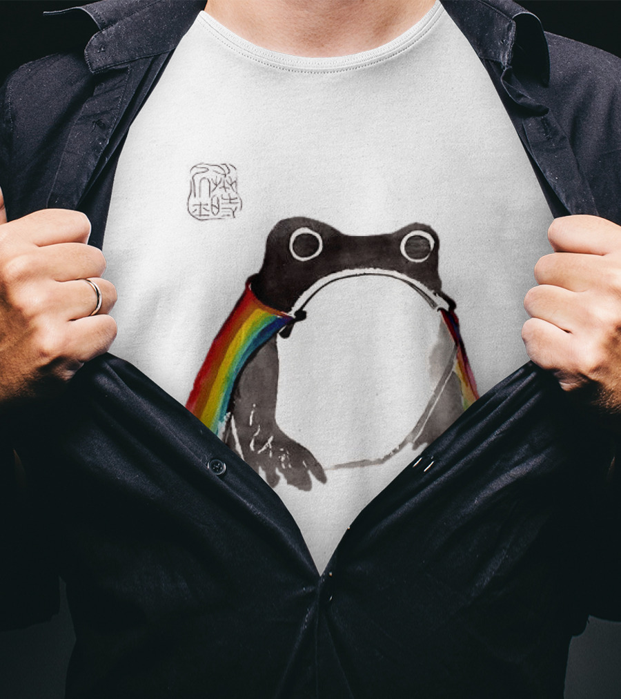 Pride Frog Rainbow Cloak Cheerful Vibe T-Shirt