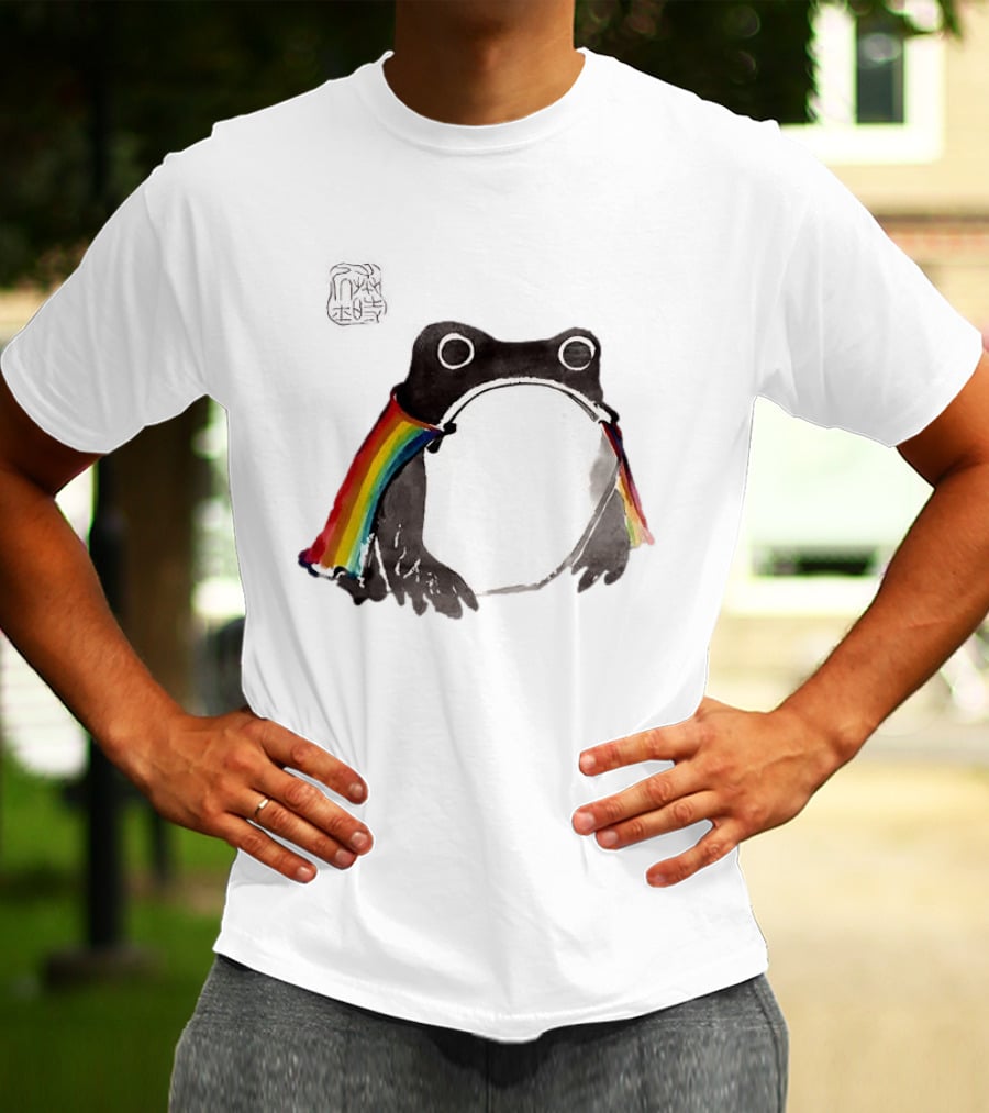 Pride Frog Rainbow Cloak Cheerful Vibe T-Shirt