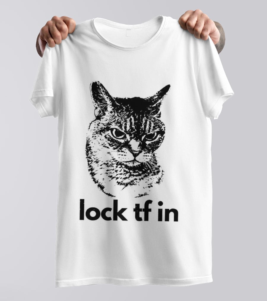 Serious Cat Lock Tf In Classical Japanese T-Shirt