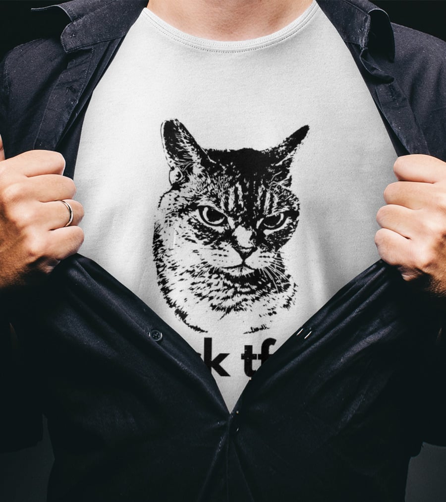 Serious Cat Lock Tf In Classical Japanese T-Shirt