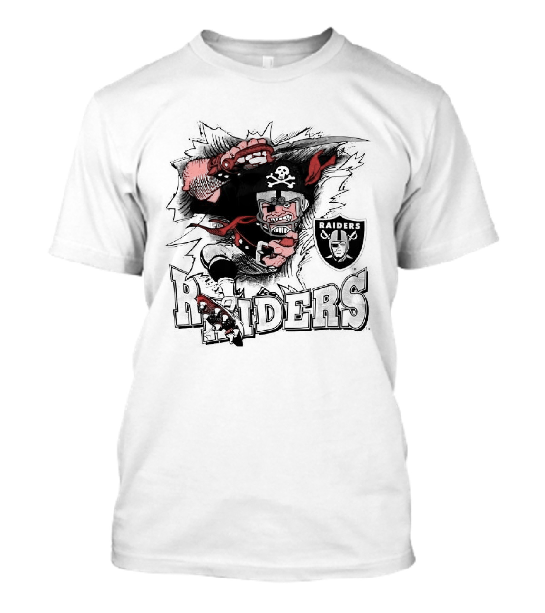 Las Vegas Raiders 1993 Football Skull Pirate Raider T-Shirt